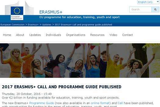 Erasmus Call For Proposals 2017