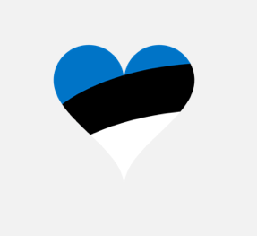 Estonia Flag Heart Shape