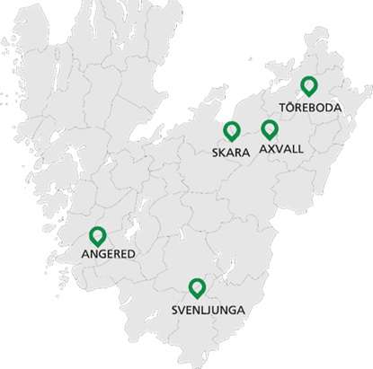 Map Of Västra Götaland And School Locations